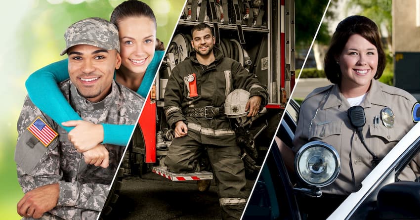 military Personnel & First Responders Service members and first responders
