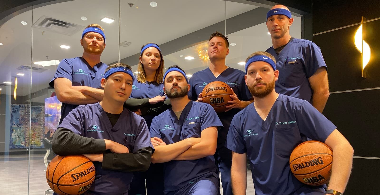 The Parkhurst NuVision doctors together as a basketball team