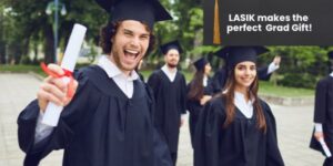 young man and woman in graduate gowns, holding diplomas